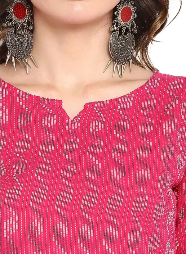 Cranberry Printed Straight Kurti - Image 6