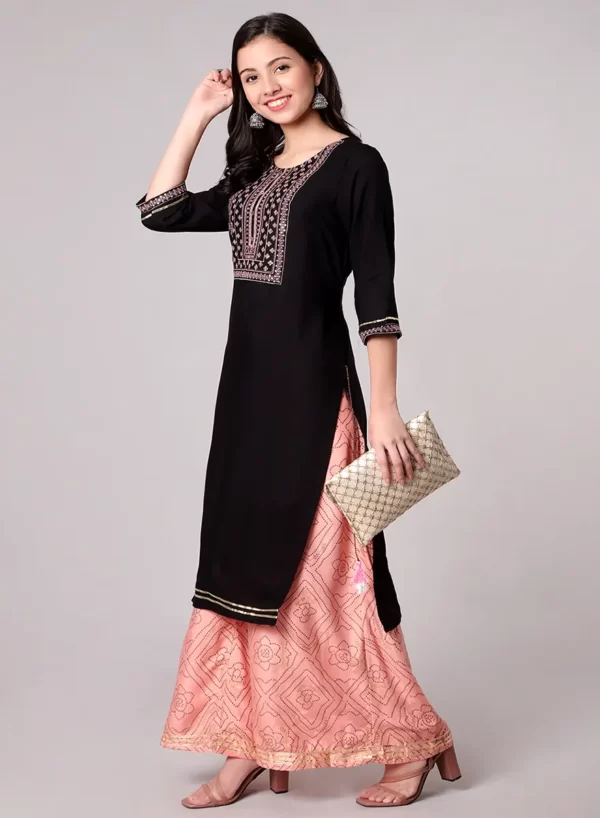 Cinder Designer Kurti with Flair Palazzo - Image 2