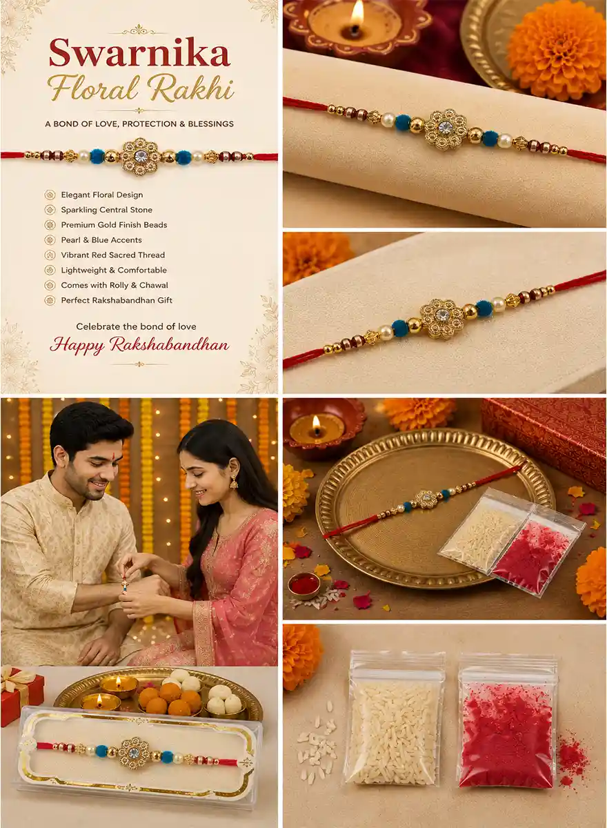 Swarnika Floral Rakhi - Image 5