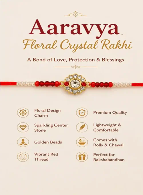 Aaravya Floral Cystal Rakhi